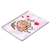 Flying Pig mit Bow und Pfeil Notizblock (Linke Seite)