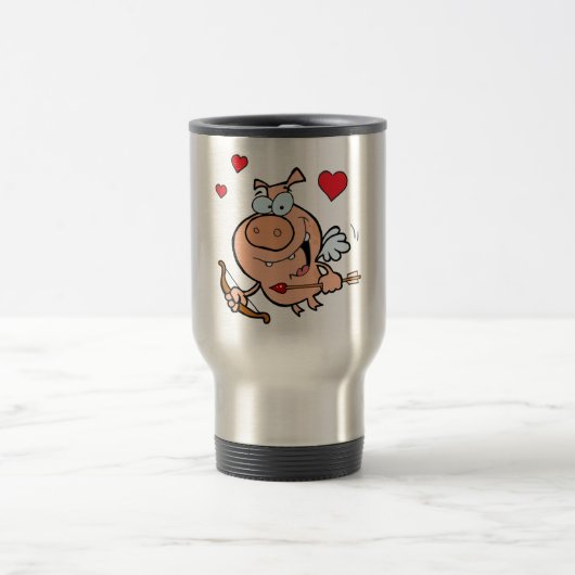 Flying Pig mit Bow und Pfeil Reisebecher (Mittel)