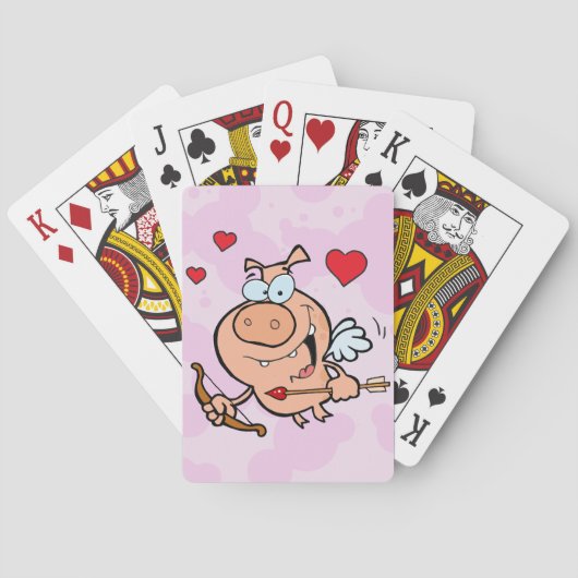 Flying Pig mit Bow und Pfeil Spielkarten (Rückseite)