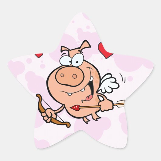 Flying Pig mit Bow und Pfeil Stern-Aufkleber (Vorderseite)