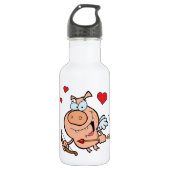 Flying Pig mit Bow und Pfeil Trinkflasche (Vorderseite)