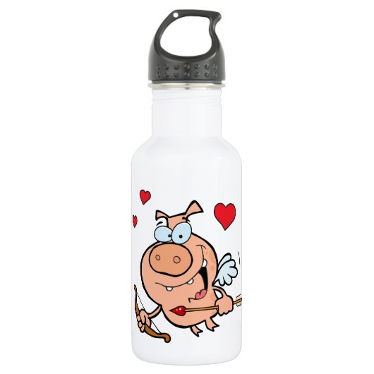 Flying Pig mit Bow und Pfeil Trinkflasche (Vorderseite)