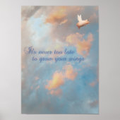 flying pig-never too late to grow your wings poster (Vorne)