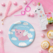 Flying Pig Niedlich 1. Geburtstag Party Dekoration Pappteller (Party)