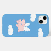 Flying Pig - Niedliches Piglet mit Flügeln auf bla Case-Mate iPhone Hülle (Rückseite (Horizontal))