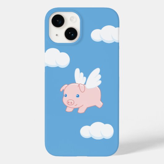 Flying Pig - Niedliches Piglet mit Flügeln auf bla Case-Mate iPhone Hülle (Rückseite)