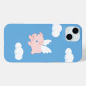 Flying Pig - Niedliches Piglet mit Flügeln auf bla Case-Mate iPhone Hülle (Rückseite (Horizontal))