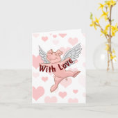 Flying Pig Note Card Karte (Gelbe Blume)