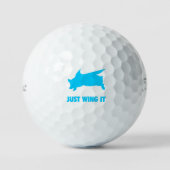 Flying Pig nur mit Golf Balls Golfball (Vorderseite)