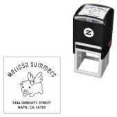 Flying Pig - Piglet with Wings Arch Address Permastempel (Beispiel)
