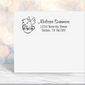 Flying Pig - Piglet with Wings in a Teacup Address Permastempel