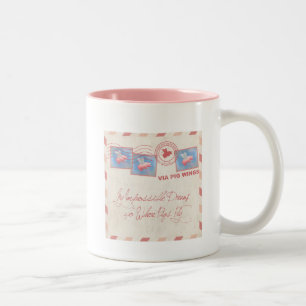 Flying Pig Postage-Deliver Zweifarbige Tasse