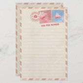 Flying Pig Postage Stationery Briefpapier (Vorne/Hinten)