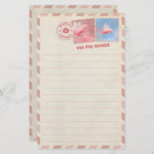 Flying Pig Postage Stationery Briefpapier (Vorne/Hinten)