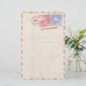 Flying Pig Postage Stationery Briefpapier (Stehend Vorderseite)