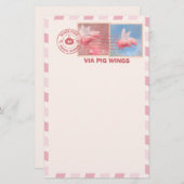 Flying Pig Postage Stationery Briefpapier (Vorne/Hinten)