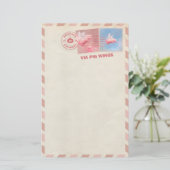 Flying Pig Postage Stationery Briefpapier (Stehend Vorderseite)