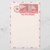 Flying Pig Postage Stationery Briefpapier (Vorderseite)