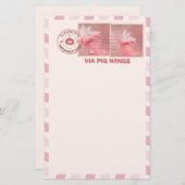 Flying Pig Postage Stationery Briefpapier (Vorne/Hinten)