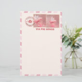 Flying Pig Postage Stationery Briefpapier (Stehend Vorderseite)