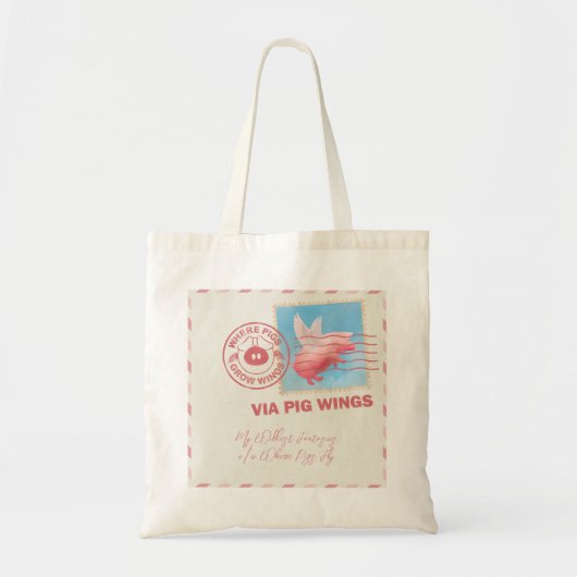 Flying Pig Postage Tote Bag Tragetasche (Vorne)