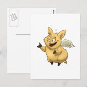Flying Pig Postkarte (Vorne/Hinten)