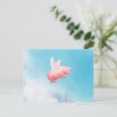 Flying Pig Postkarte (Stehend Vorderseite)