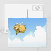 Flying Pig Postkarte (Vorne/Hinten)