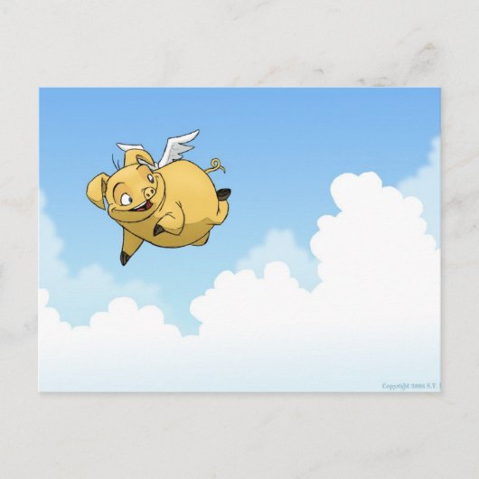 Flying Pig Postkarte (Vorderseite)