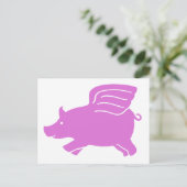 Flying Pig Postkarte - Rosa (Stehend Vorderseite)