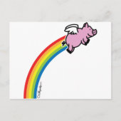 Flying Pig Rainbow Postkarte (Vorderseite)