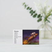 Flying Pig - Rocket - Zum Mond oder zur Pleite Visitenkarte (Stehend Vorderseite)