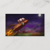 Flying Pig - Rocket - Zum Mond oder zur Pleite Visitenkarte (Rückseite)