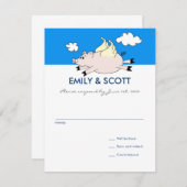 Flying Pig RSVP-Karte RSVP Karte (Vorne/Hinten)