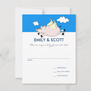 Flying Pig RSVP-Karte RSVP Karte
