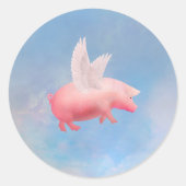 Flying Pig Runder Aufkleber (Vorderseite)
