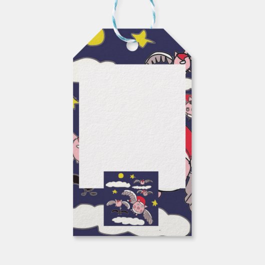 Flying Pig Santa Geschenkanhänger (Rückseite)