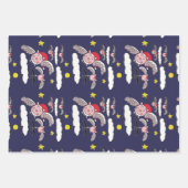 Flying Pig Santa Geschenkpapier Set (Vorderseite 2)