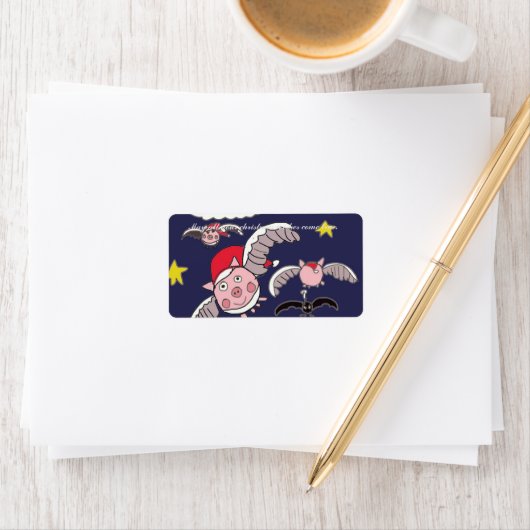 Flying Pig Santas Adressaufkleber (Insitu)