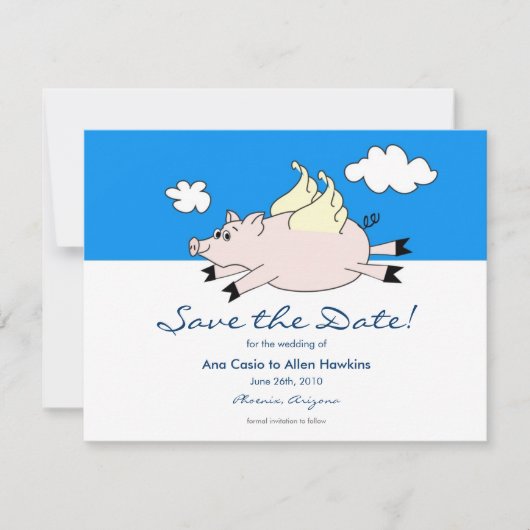 Flying Pig Save the Date (Vorderseite)