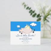 Flying Pig Save the Date (Stehend Vorderseite)