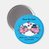 Flying Pig Save the Date Magnet (Vorderseite/Rückseite)