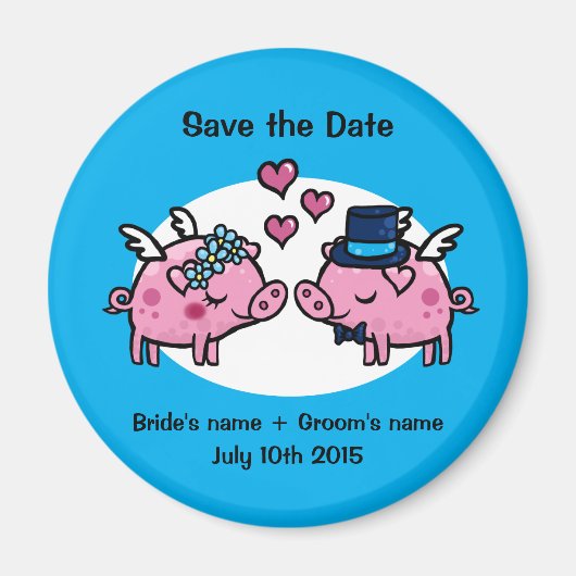 Flying Pig Save the Date Magnet (Vorne)