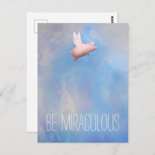 Flying Pig - Sei ein wunderbares Postkartenspiel Postkarte (Vorne/Hinten)