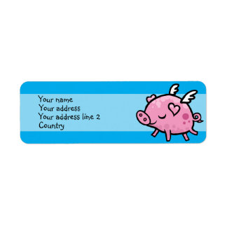Flying Pig Slim-Adressetikett