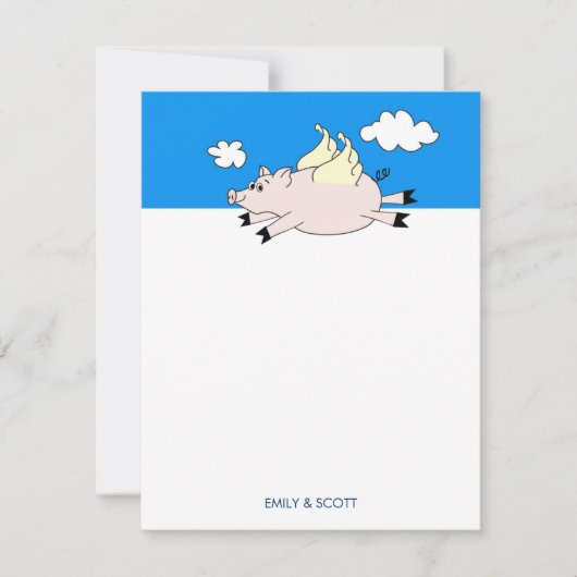 Flying Pig Stationery-Mitteilungskarten Mitteilungskarte (Vorderseite)