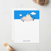 Flying Pig Stationery-Mitteilungskarten Mitteilungskarte (Vorderseite/Rückseite Beispiel)