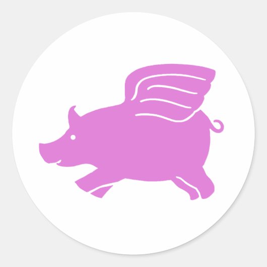 Flying Pig Sticker - Rosa (Vorderseite)