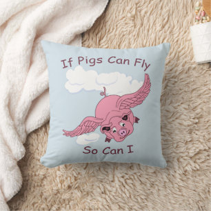 Flying Pig Throw Kissen