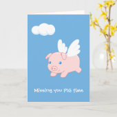 Flying Pig Vermisst Blank Karte (Gelbe Blume)